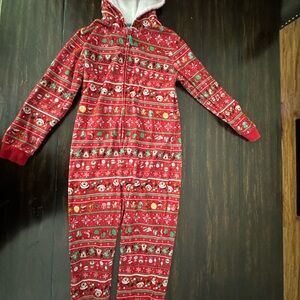 Disney Red and Green Holiday Onesie